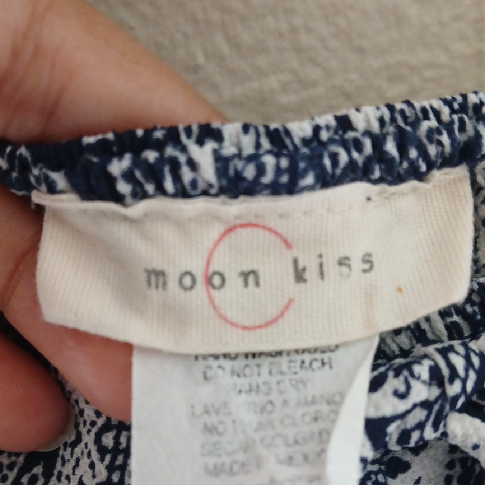 Moon Kiss Elegant Blue and White Patterned Romper Sz S - Picture 2 of 6